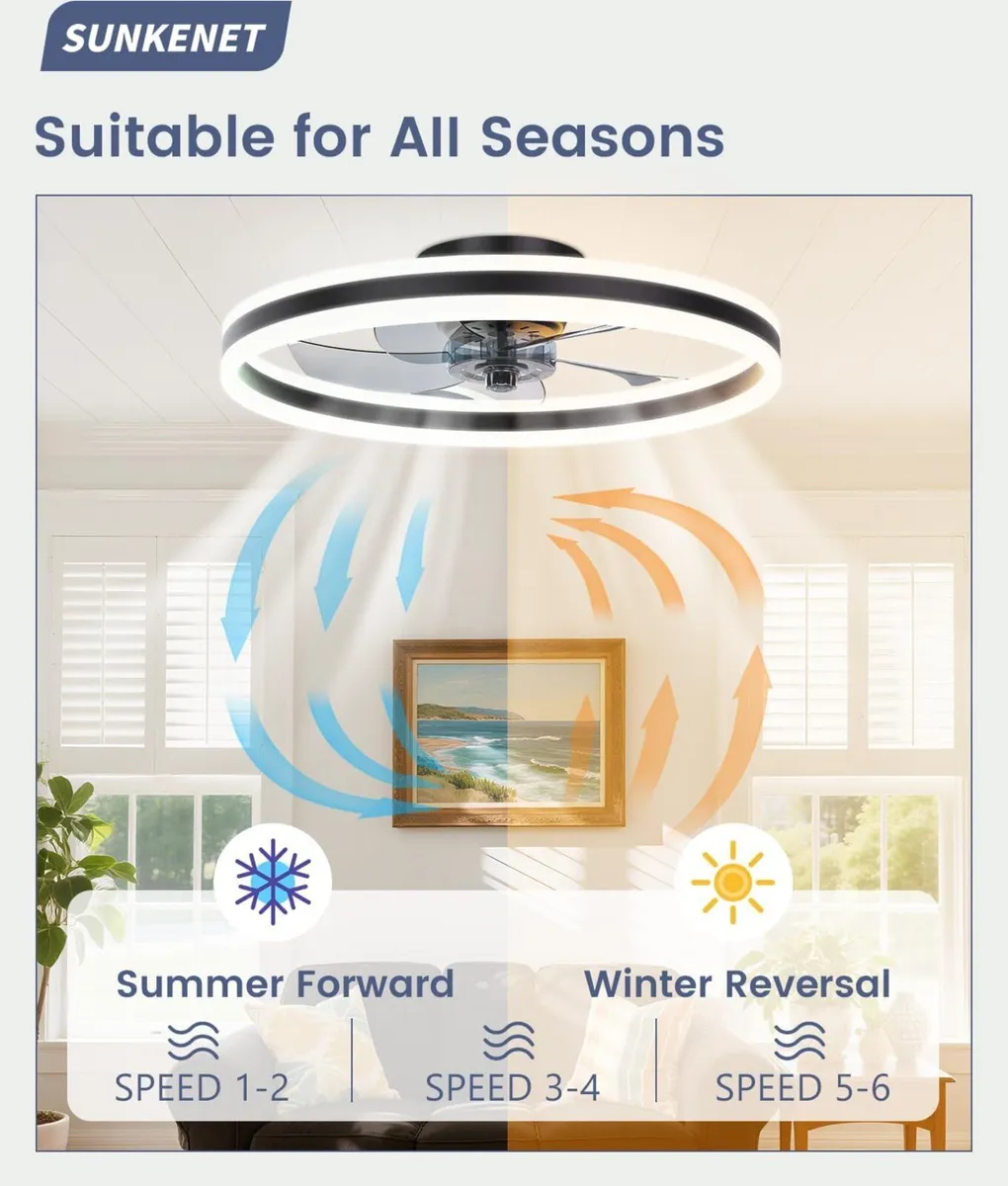 Ceiling Fan with Light Remote 6 Speeds - Image 4