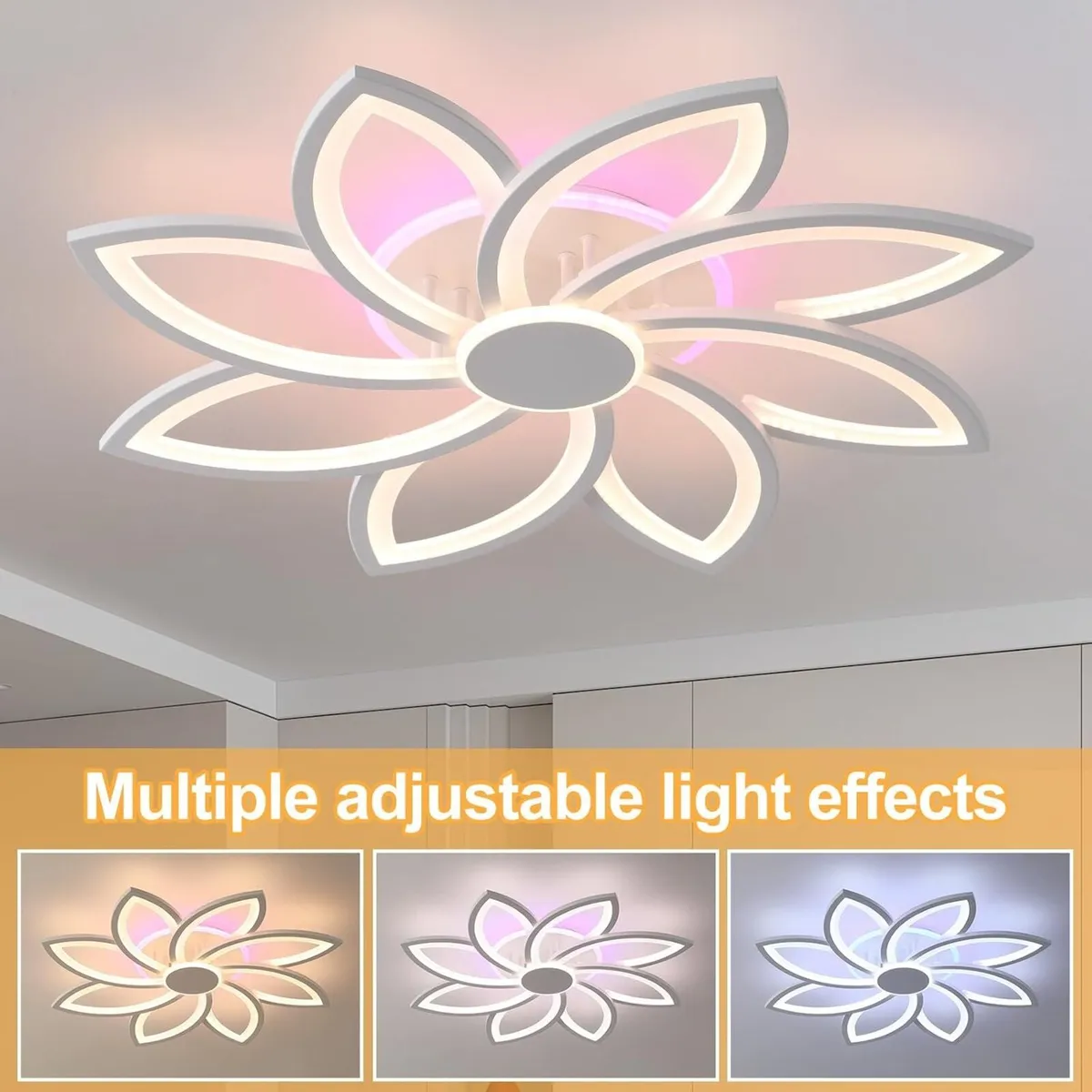 LED Ceiling Light 70W Dimmable 8-Petal Lamp - Image 4