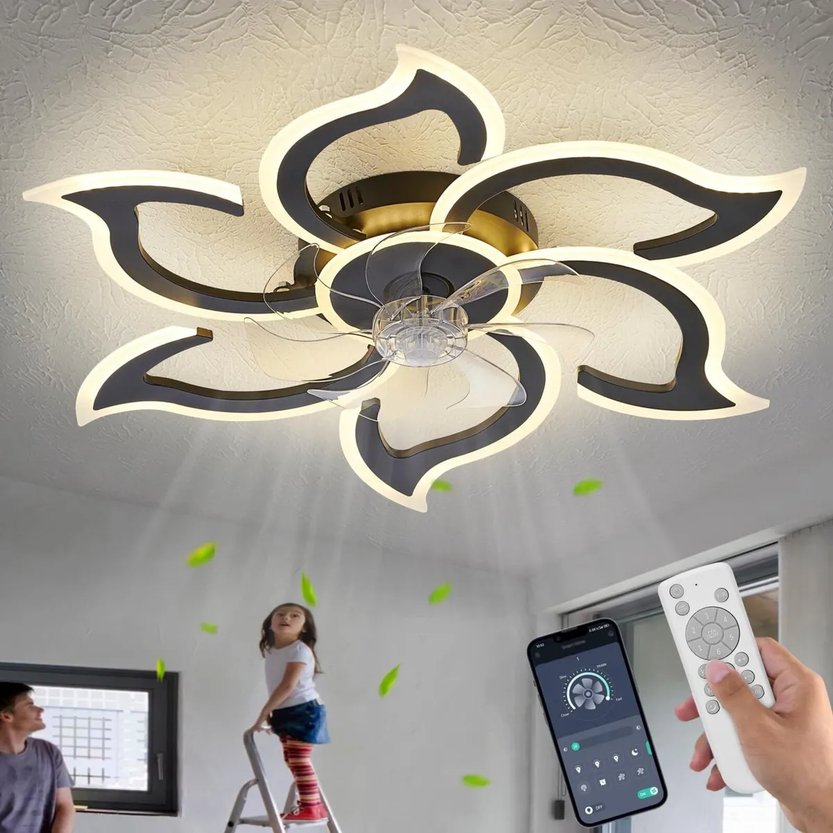 86CM LED Ceiling Fan Light with Remote App - Image 1
