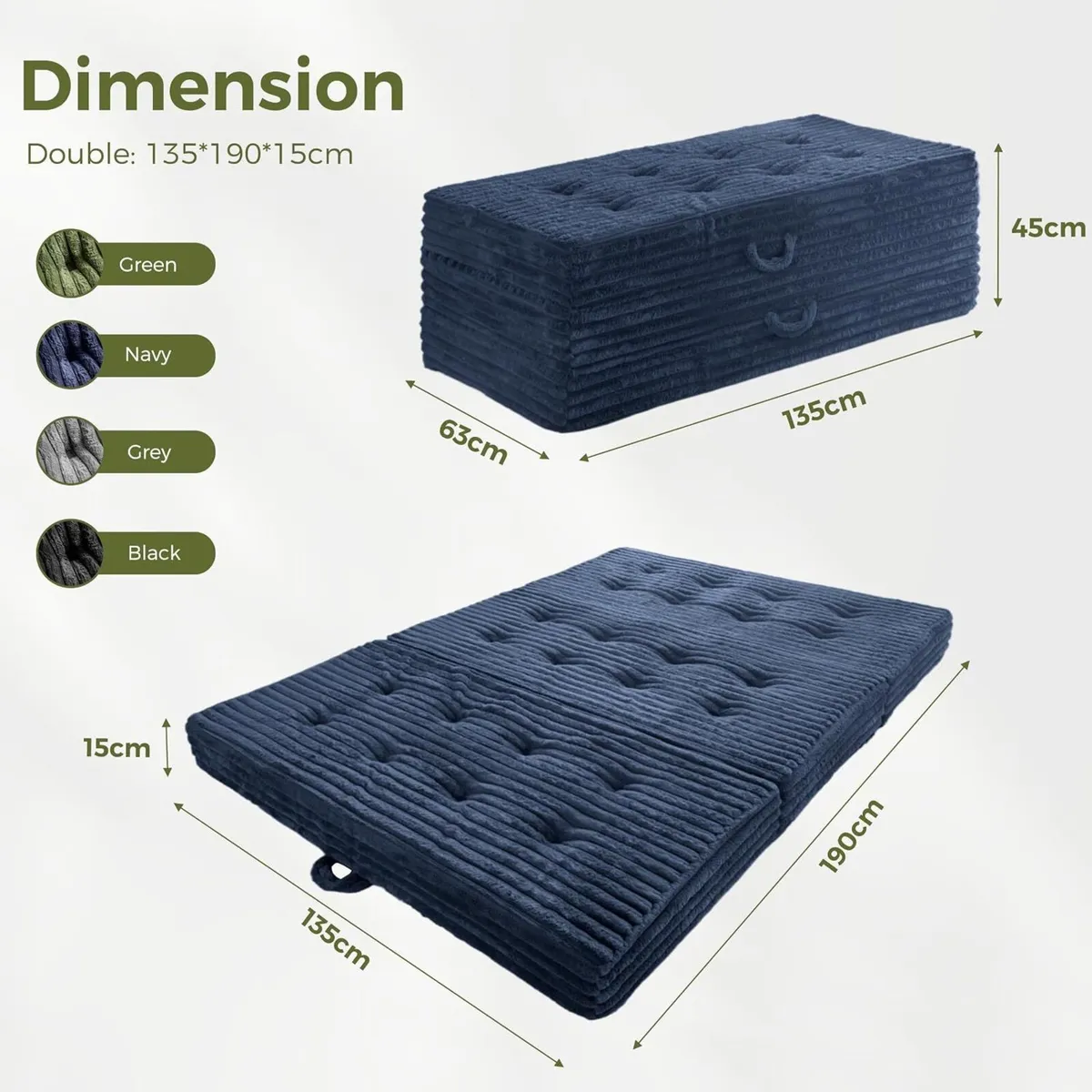 Folding Mattress Upholstered Foldable - Image 2