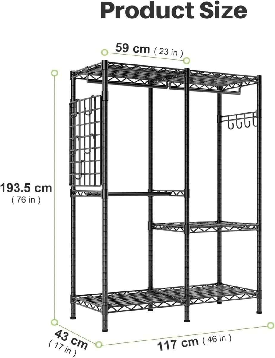 Open Wardrobe Closet Organiser 117.5x43x193.5CM - Image 2