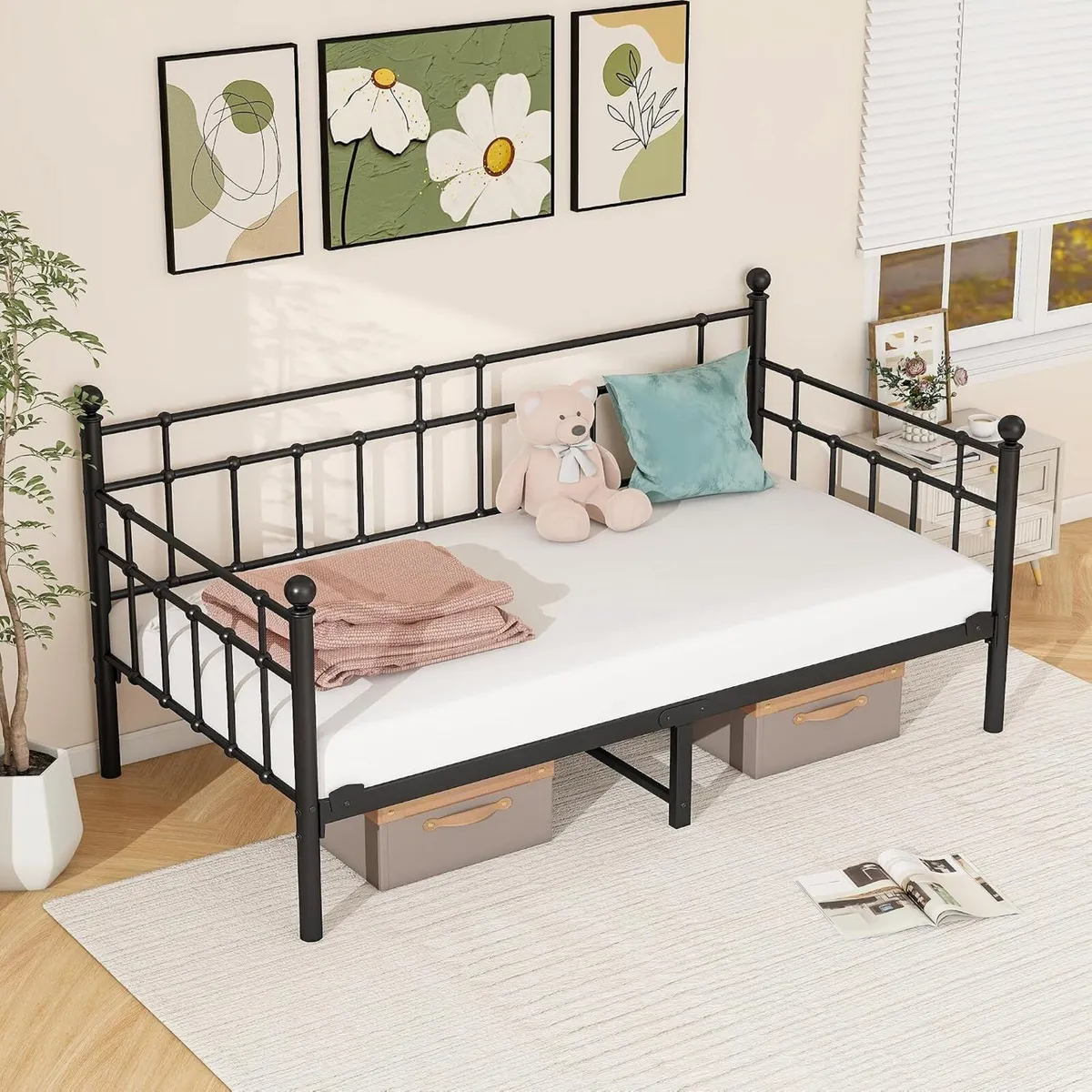 Metal Daybed Frame Sofa Bed Steel Slats Platform - Image 4