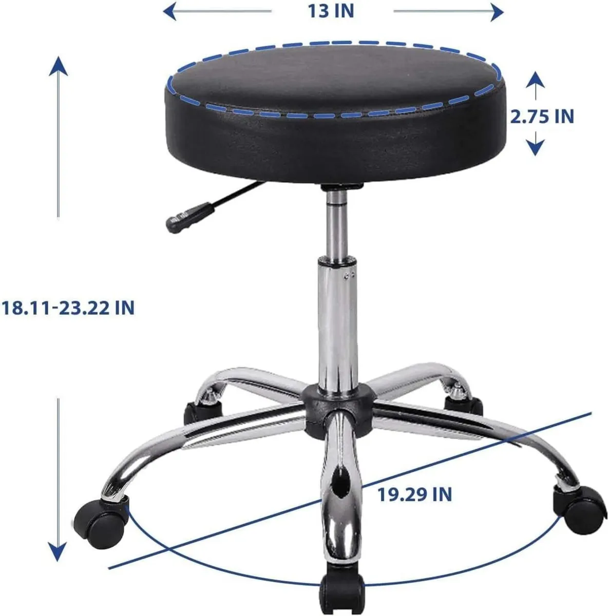 Rolling Stool Height Adjustable Rotating - Image 2