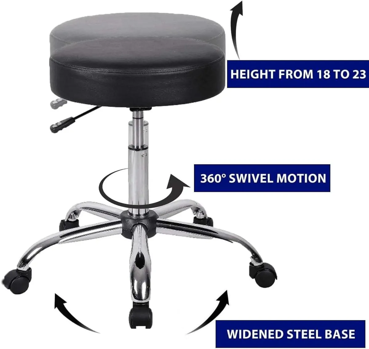 Rolling Stool Height Adjustable Rotating - Image 4