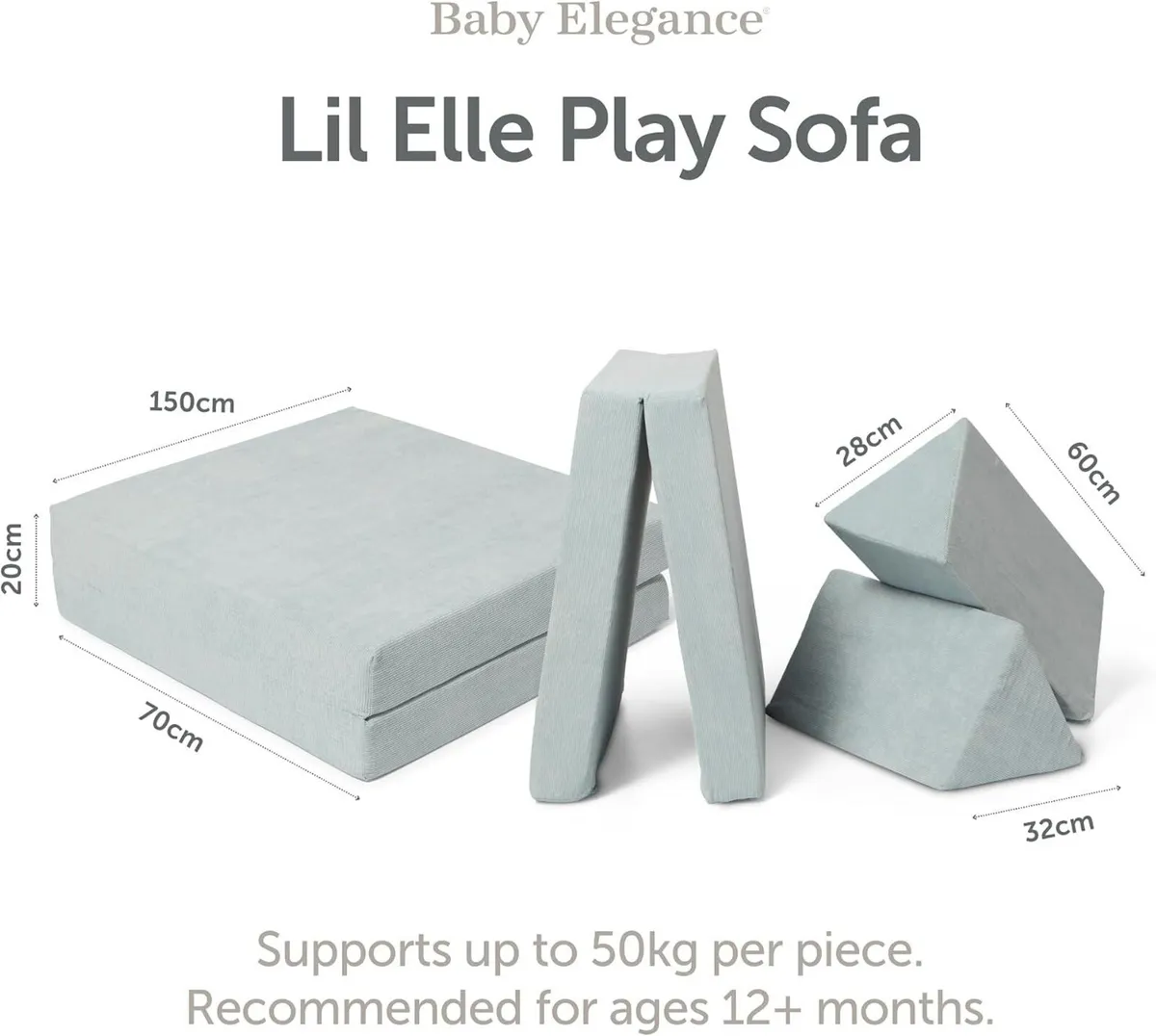 Lil Elle Kids Sofa Bed Modular 4-Piece Play - Image 2