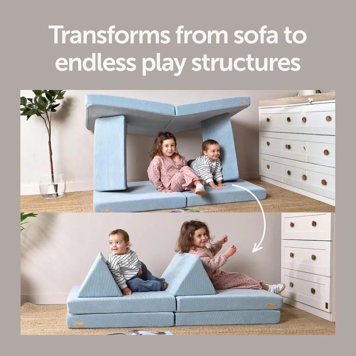 Lil Elle Kids Sofa Bed Modular 4-Piece Play - Image 3