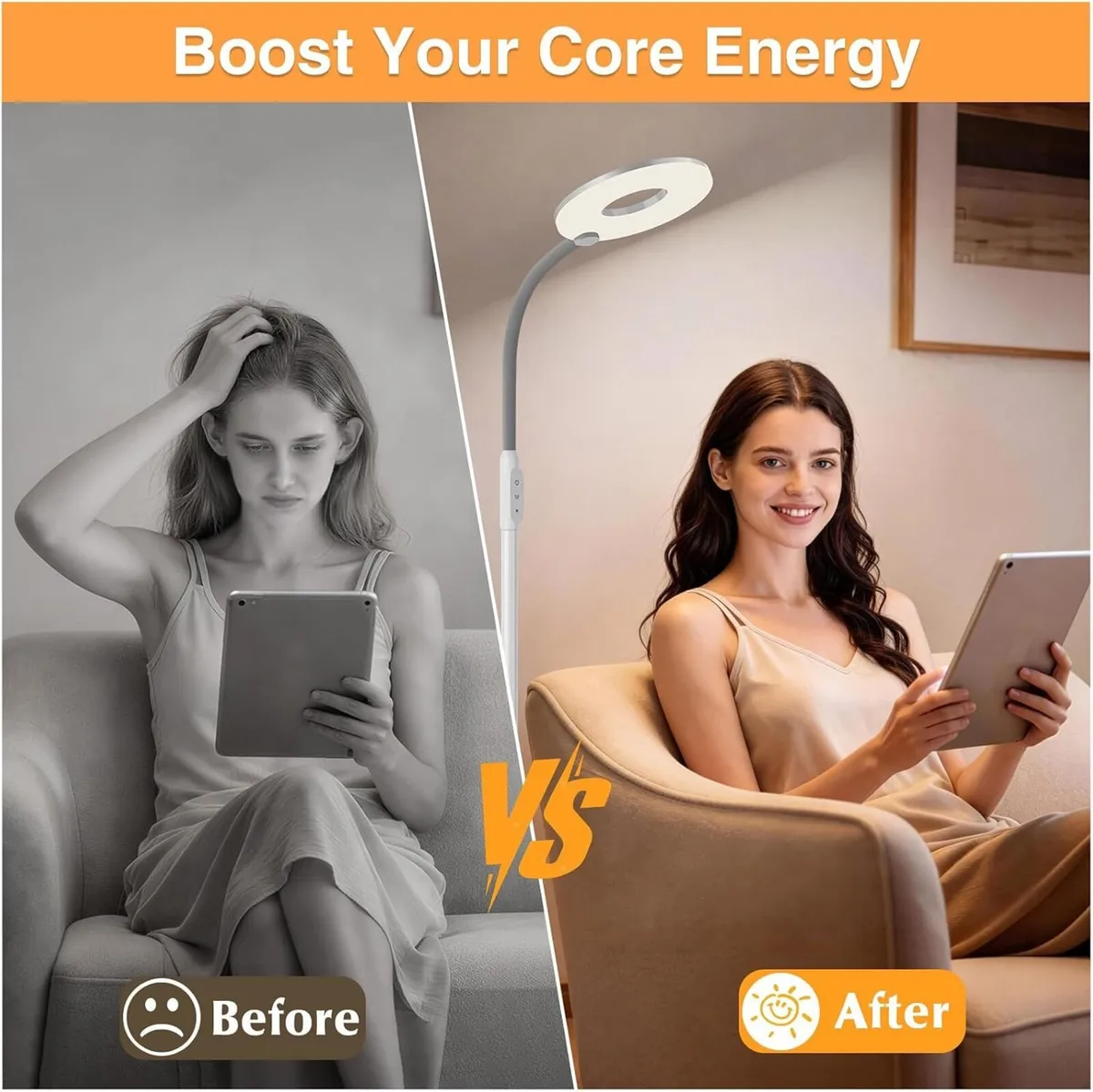Floor Lamp LED Standing Reading Light for Living - Image 4