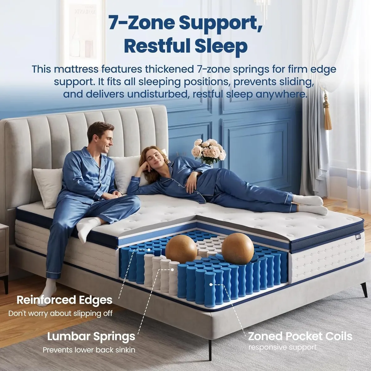 Mattress Hybrid 7-Zone with Breathable Foam - Image 3