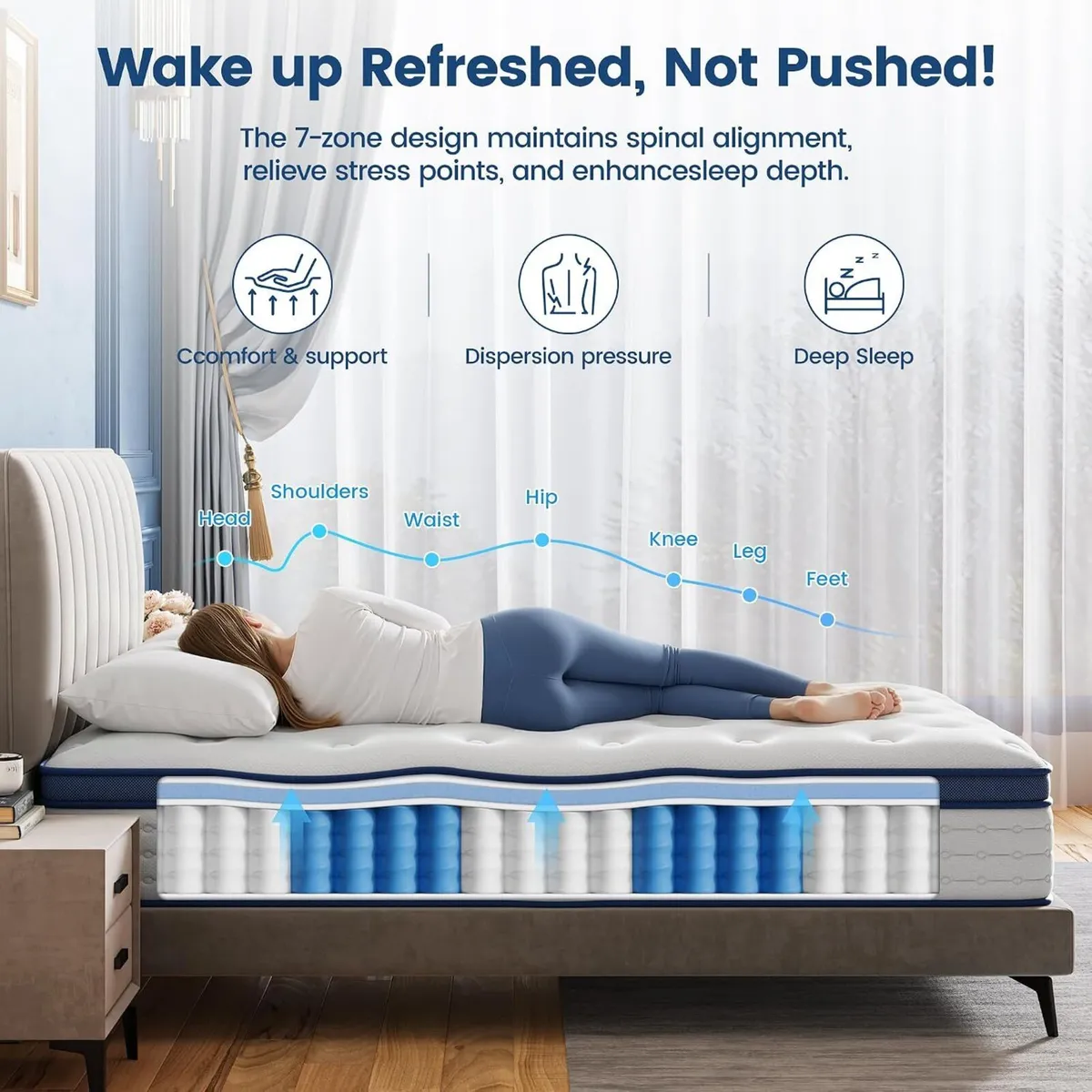 Mattress Hybrid 7-Zone with Breathable Foam - Image 4