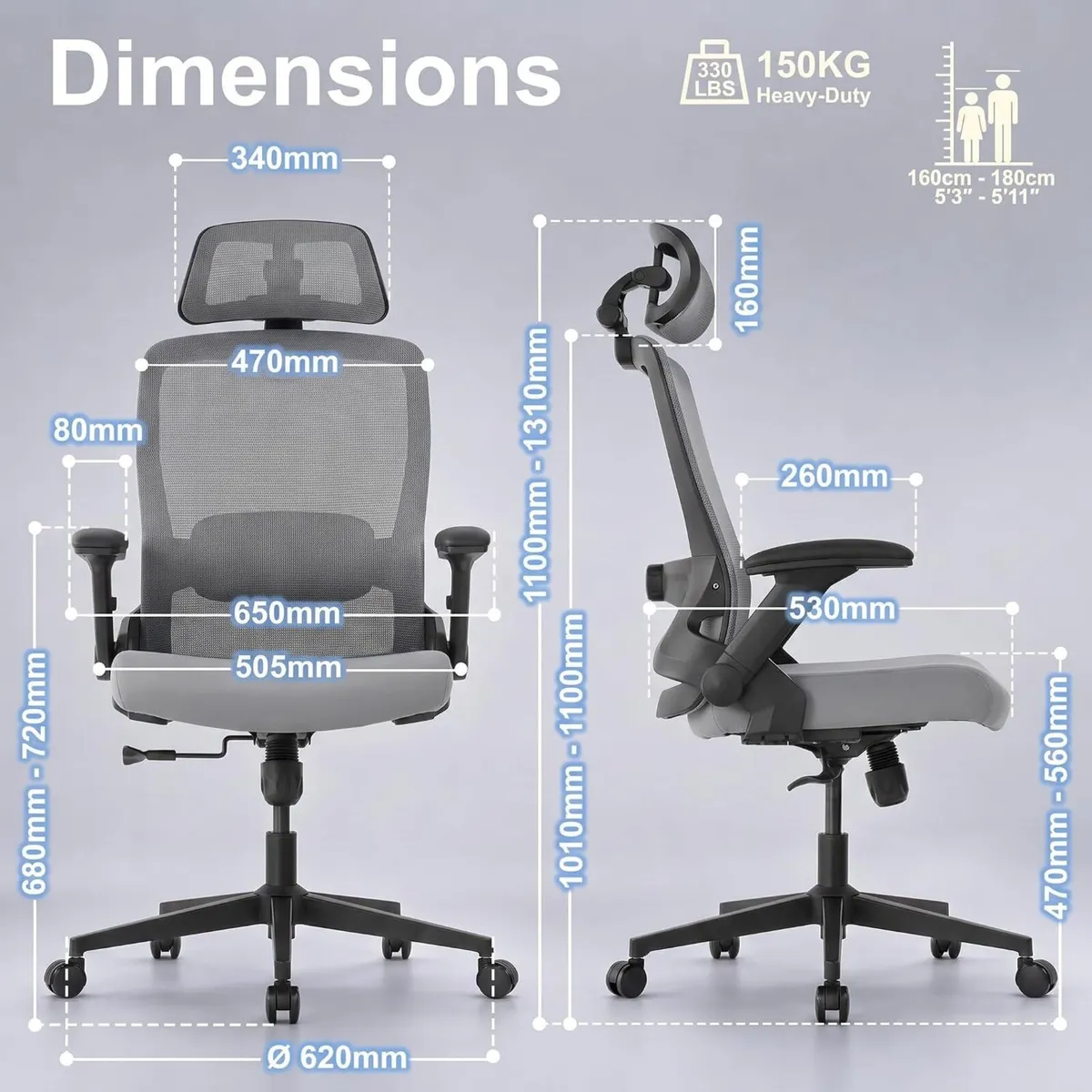 Ergonomic Office Chair Back Support and Long Hours - Image 2