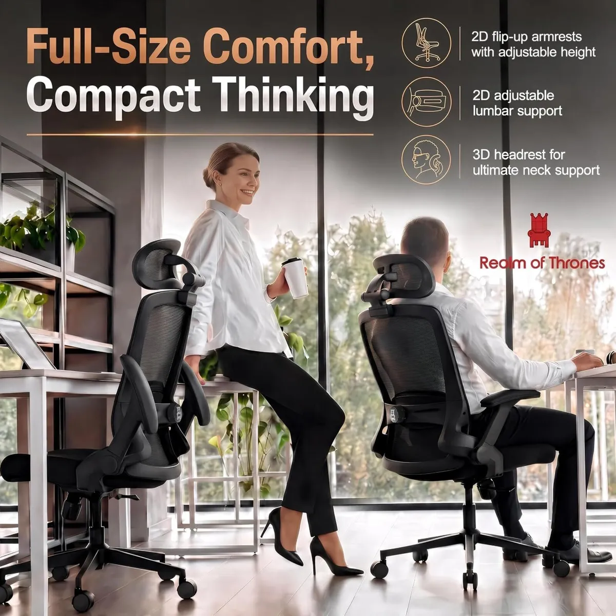 Ergonomic Office Chair Back Support and Long Hours - Image 3