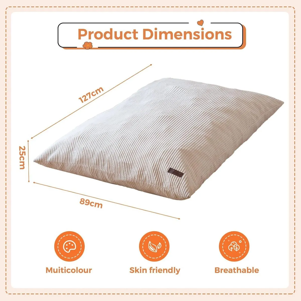 Bean Bag Beanbag Chair Soft Corduroy - Image 2