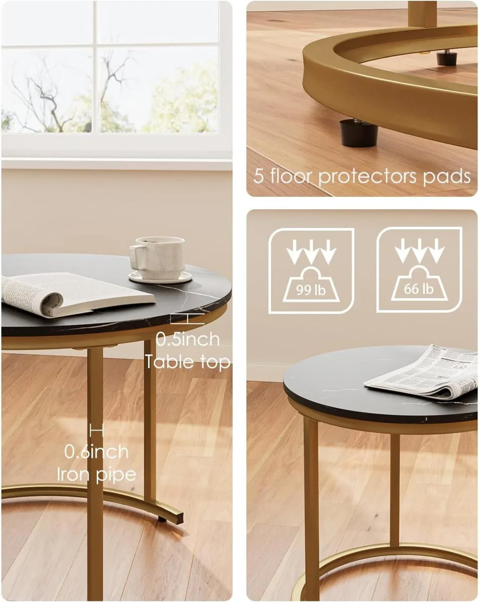 Round Coffee Tables Removable End Table Nesting - Image 4