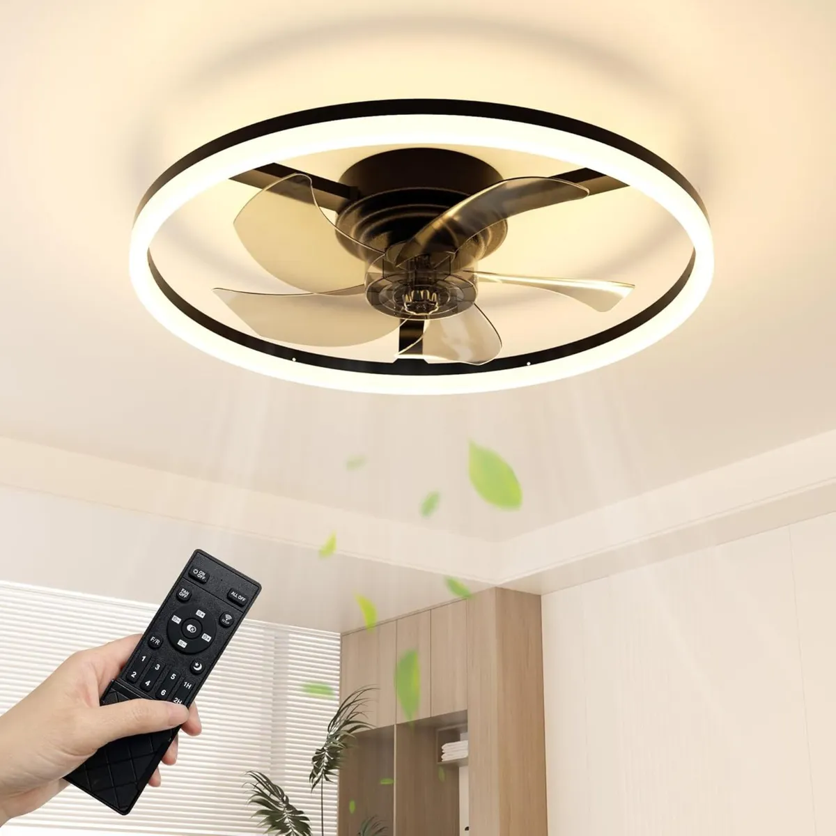 Ceiling Fan with Light Remote 3000K-6500K Dimmable - Image 1