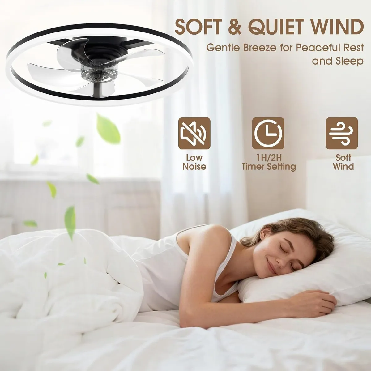Ceiling Fan with Light Remote 3000K-6500K Dimmable - Image 4