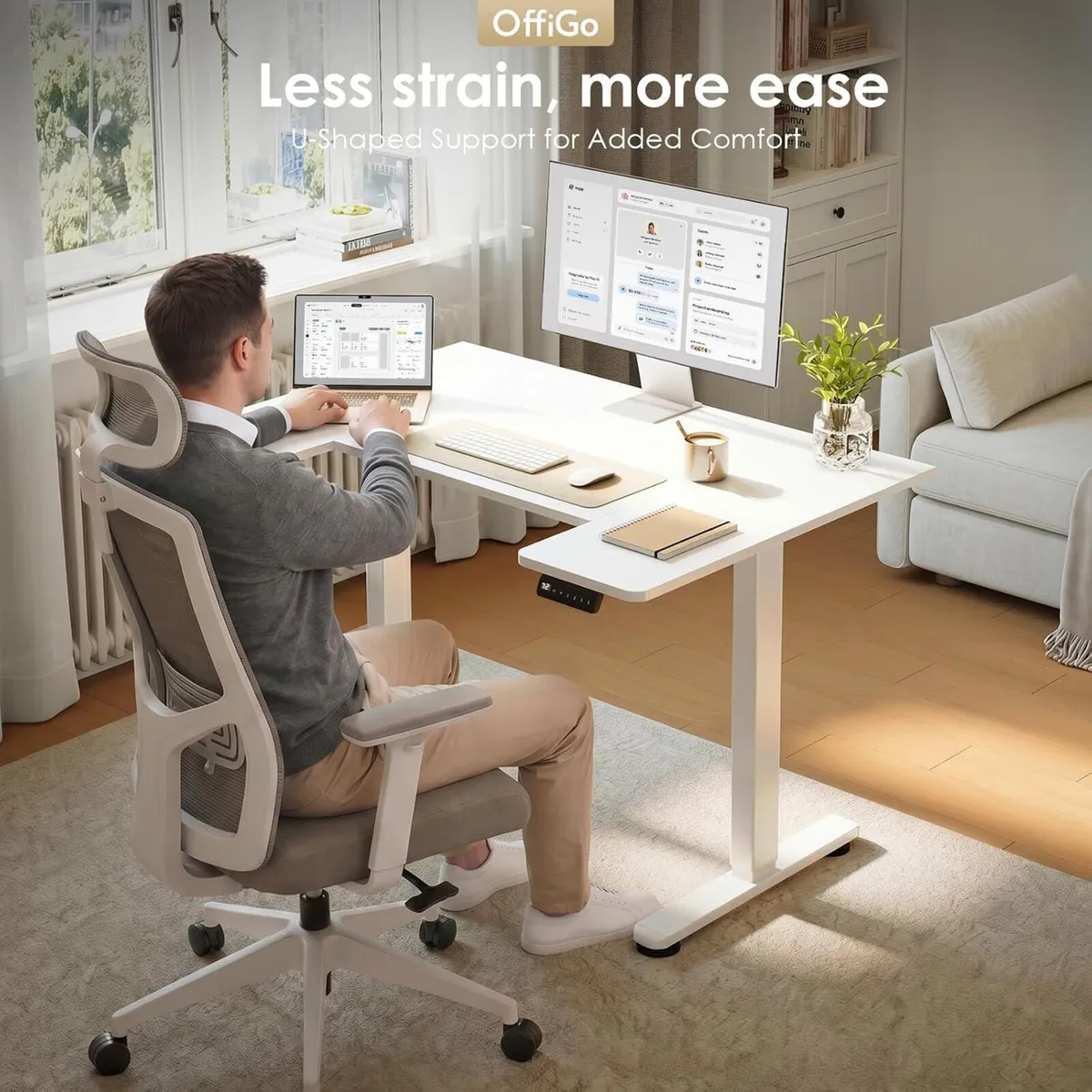 Adjustable Desk U Shaped Standing with 3 Memory - Image 3