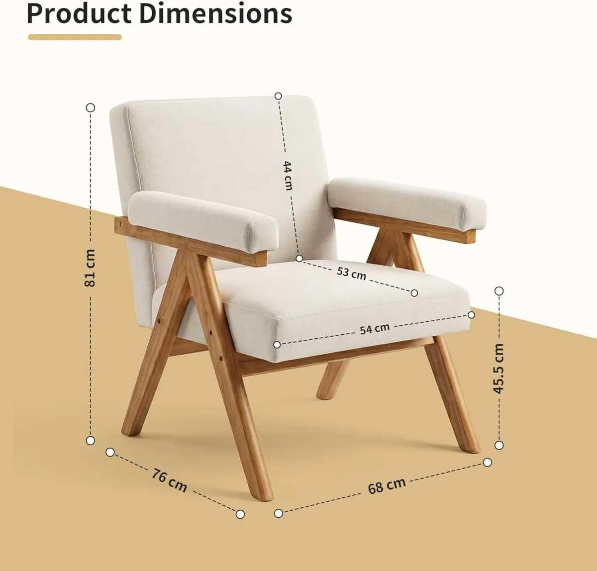 Modern Accent Armchair Upholstered Fabric Comfy - Image 2