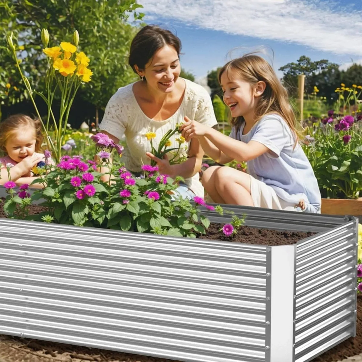 Tall Corrugated Galvanized Steel Raised Garden - Image 2