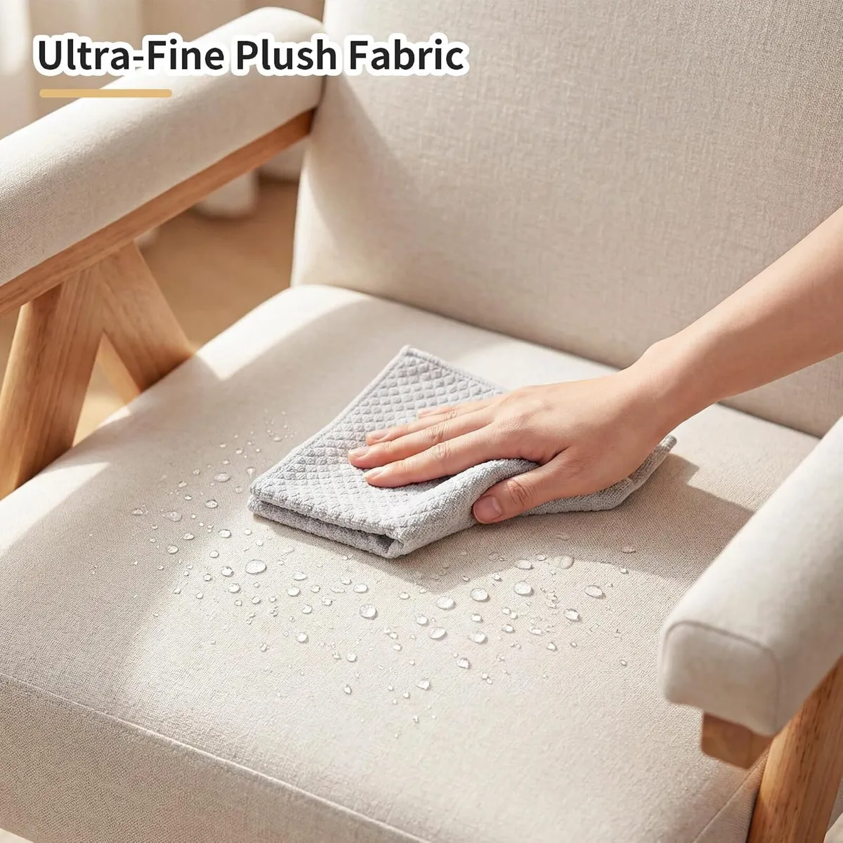Modern Accent Armchair Upholstered Fabric Comfy - Image 4