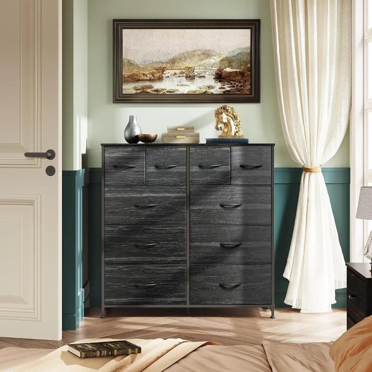 Tall Chest of Drawers 10 Large Fabric Dresser - Image 4
