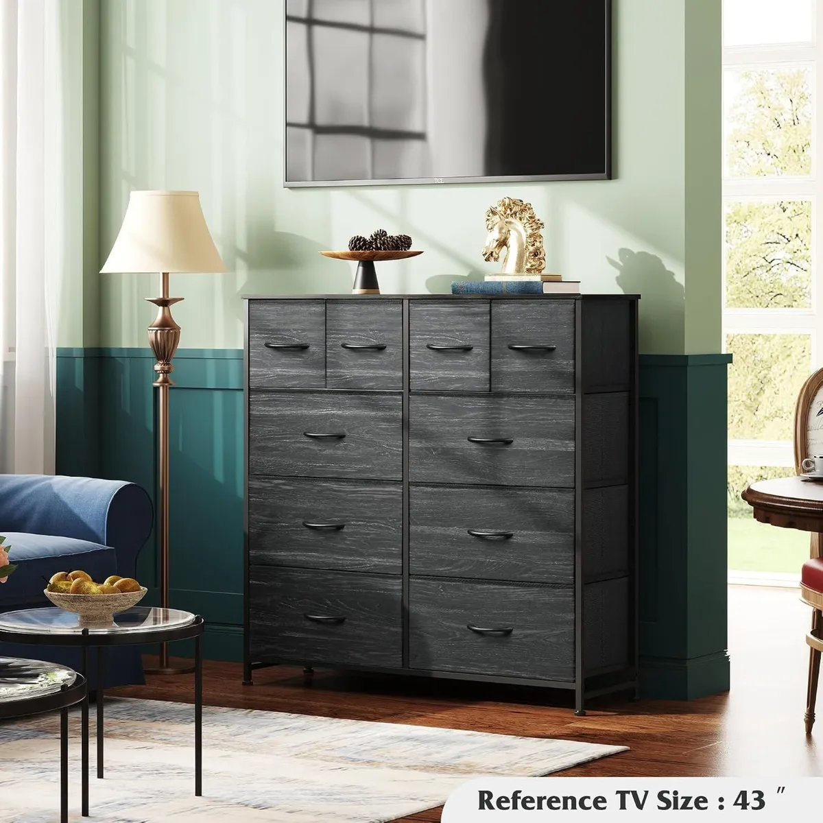 Tall Chest of Drawers 10 Large Fabric Dresser - Image 2