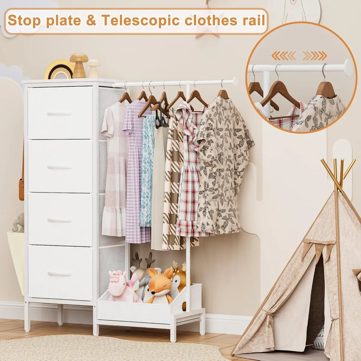 Chest of Drawers with Retractable Hanging Rail - Image 4