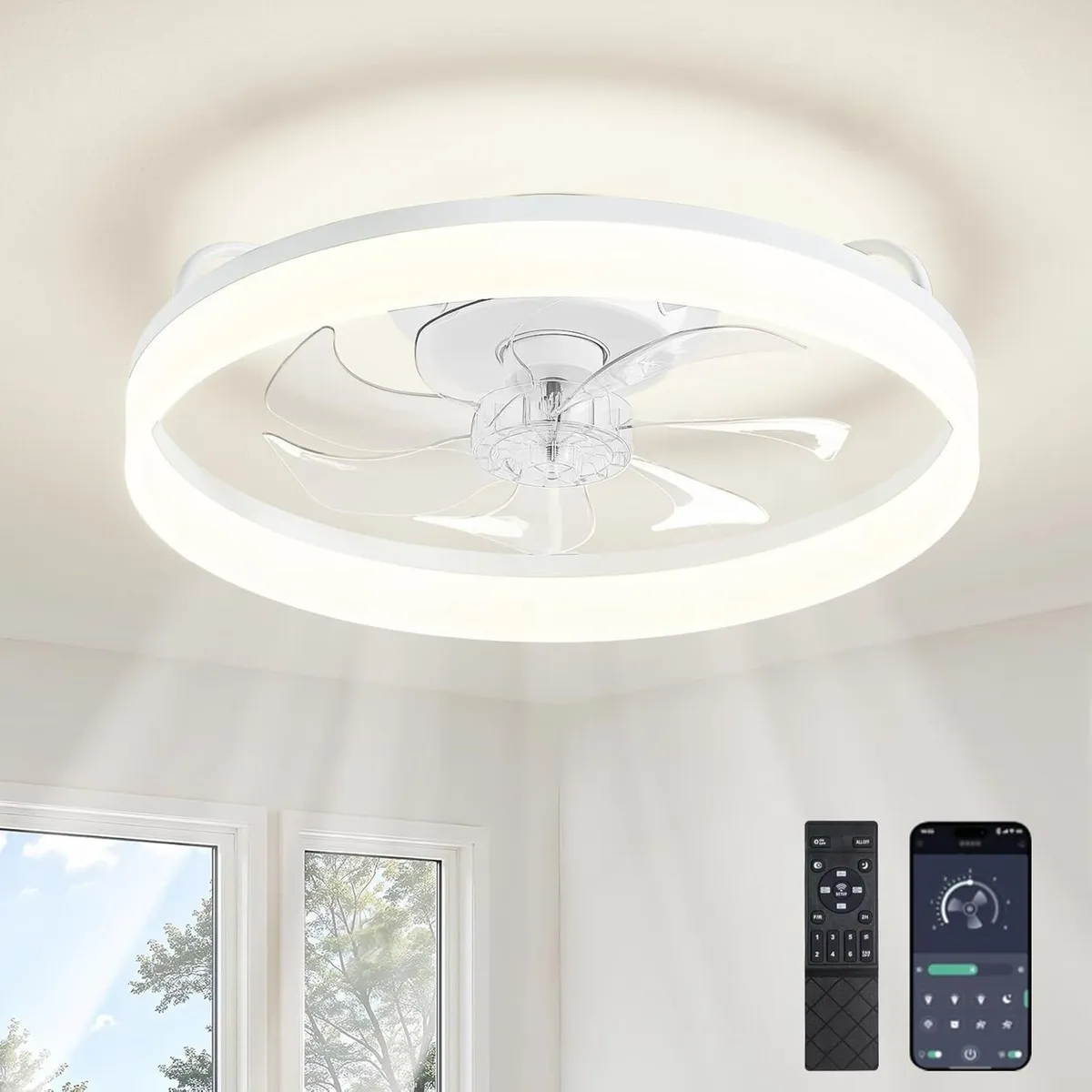 Reversible Quiet Ceiling Fans with Lights - Image 1