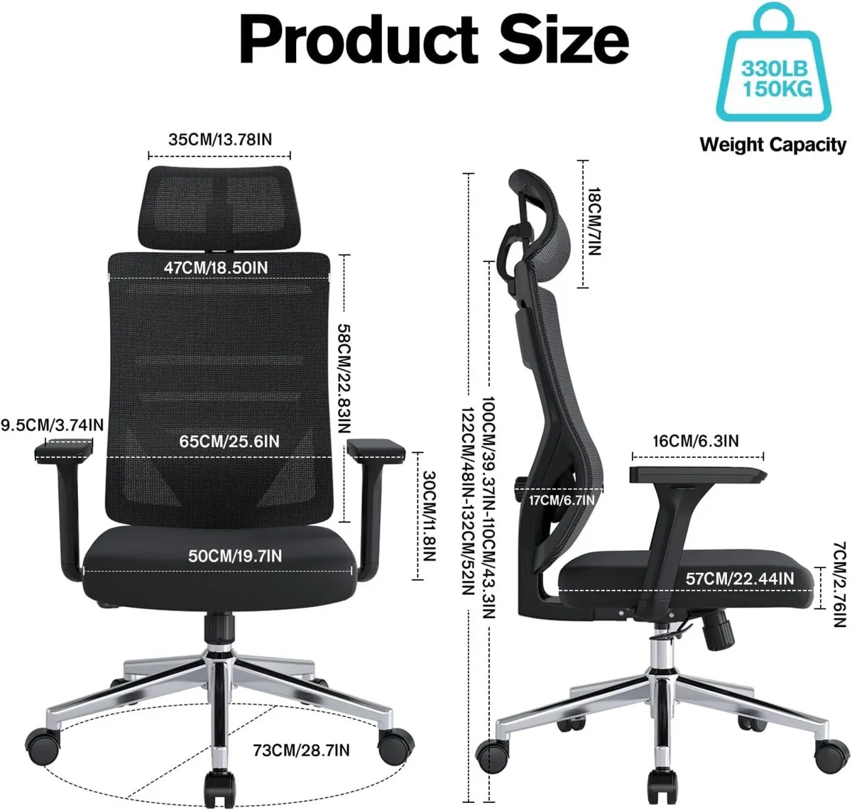 M16 Ergonomic Office Chair with 3-Stage Tilt Lock - Image 3
