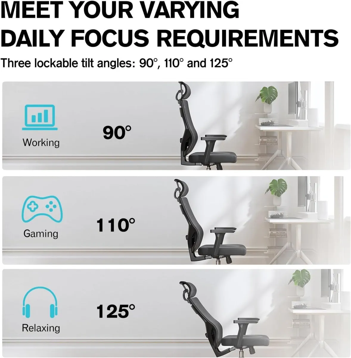 M16 Ergonomic Office Chair with 3-Stage Tilt Lock - Image 4