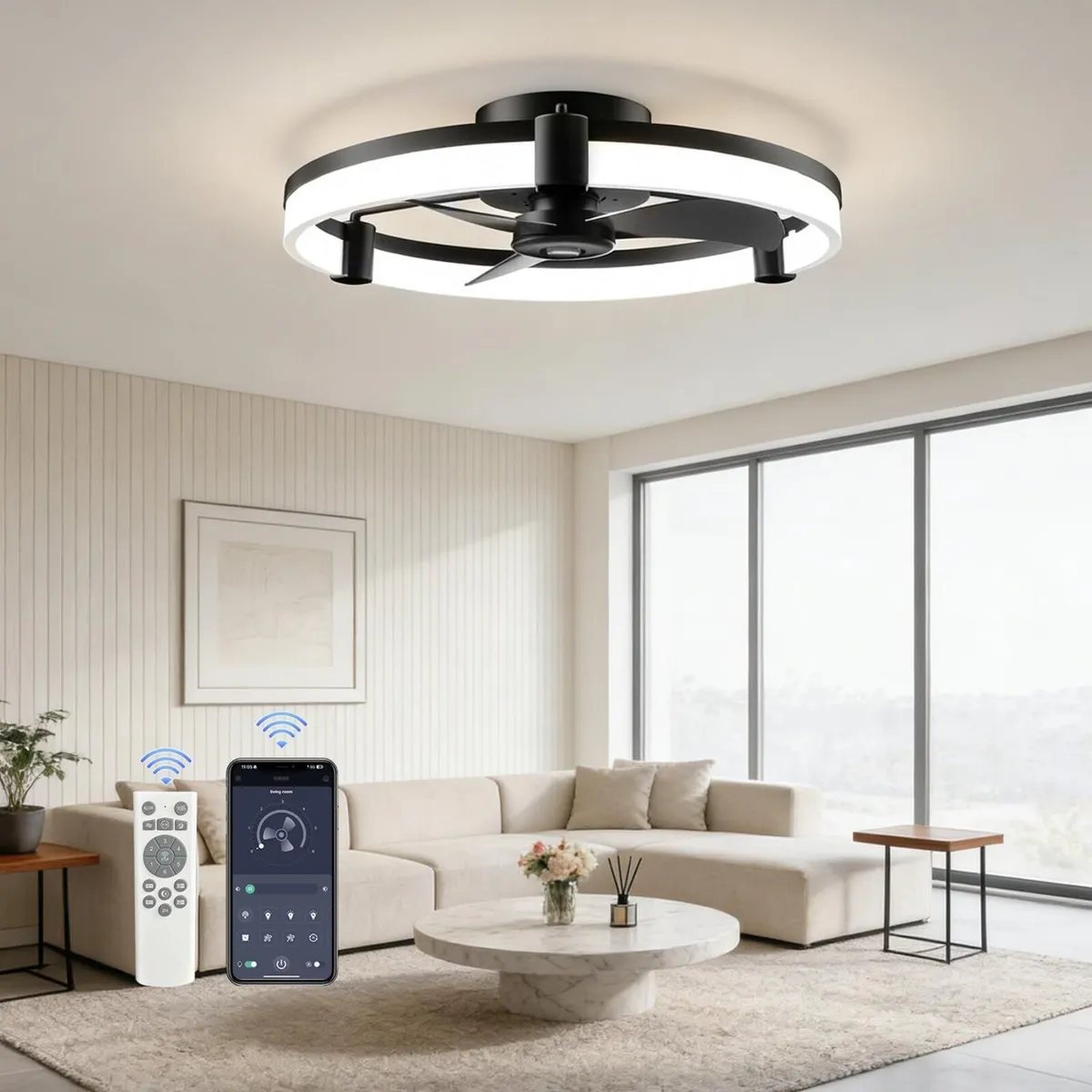 Ceiling Fan with Lights and Remote 50CM LED - Image 1