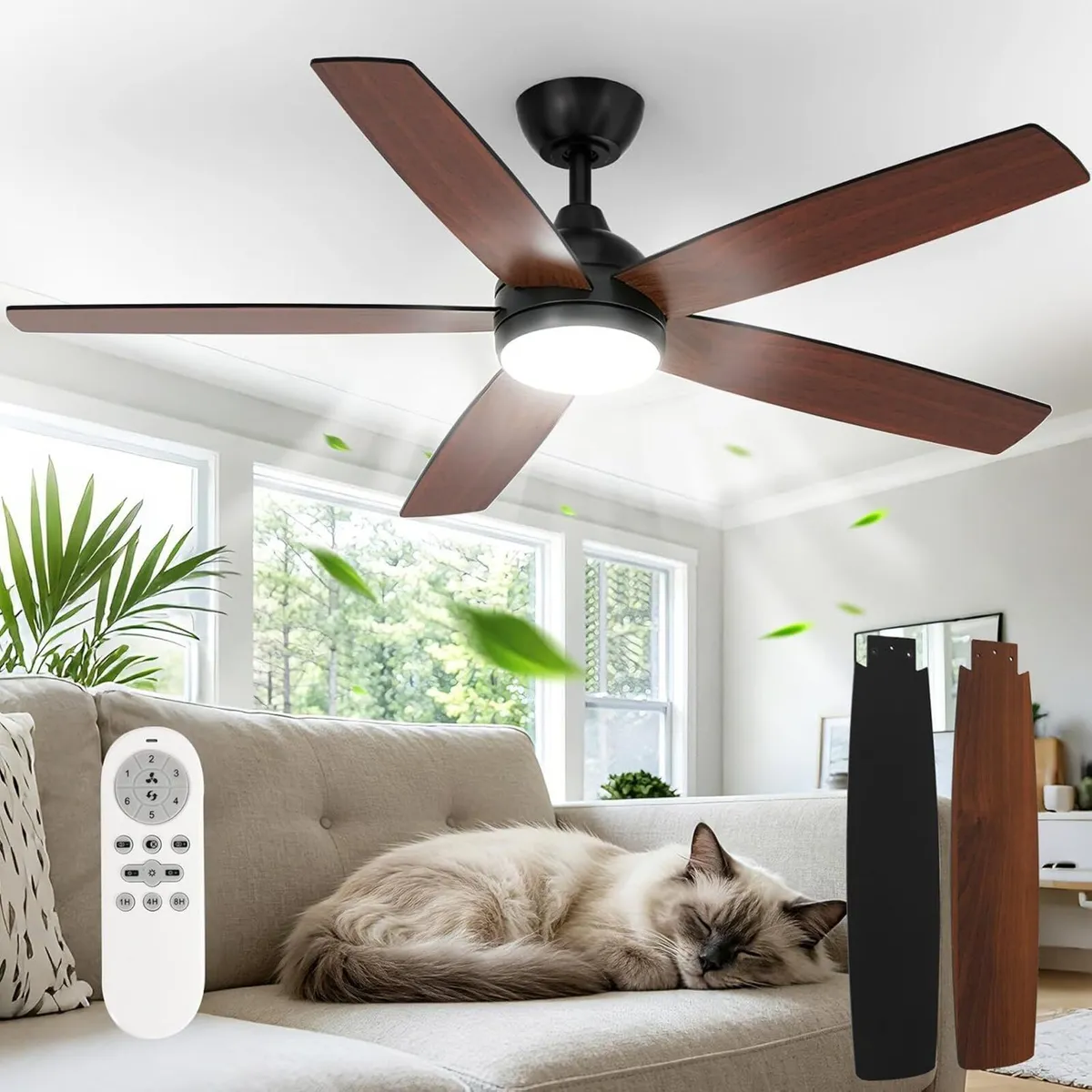 Ceiling Fans with Lights and Remote 52 Inch - Image 1