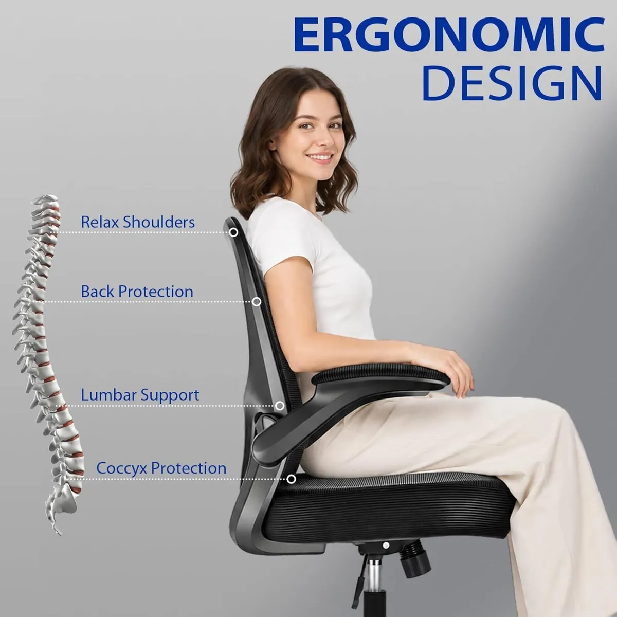Ergonomic Office Chair Mesh Desk with Adjustable - Image 4