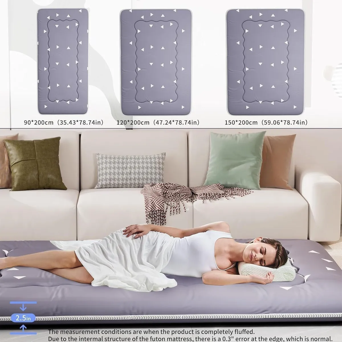 Futon Mattress Foldable Tatami Mat Portable - Image 2