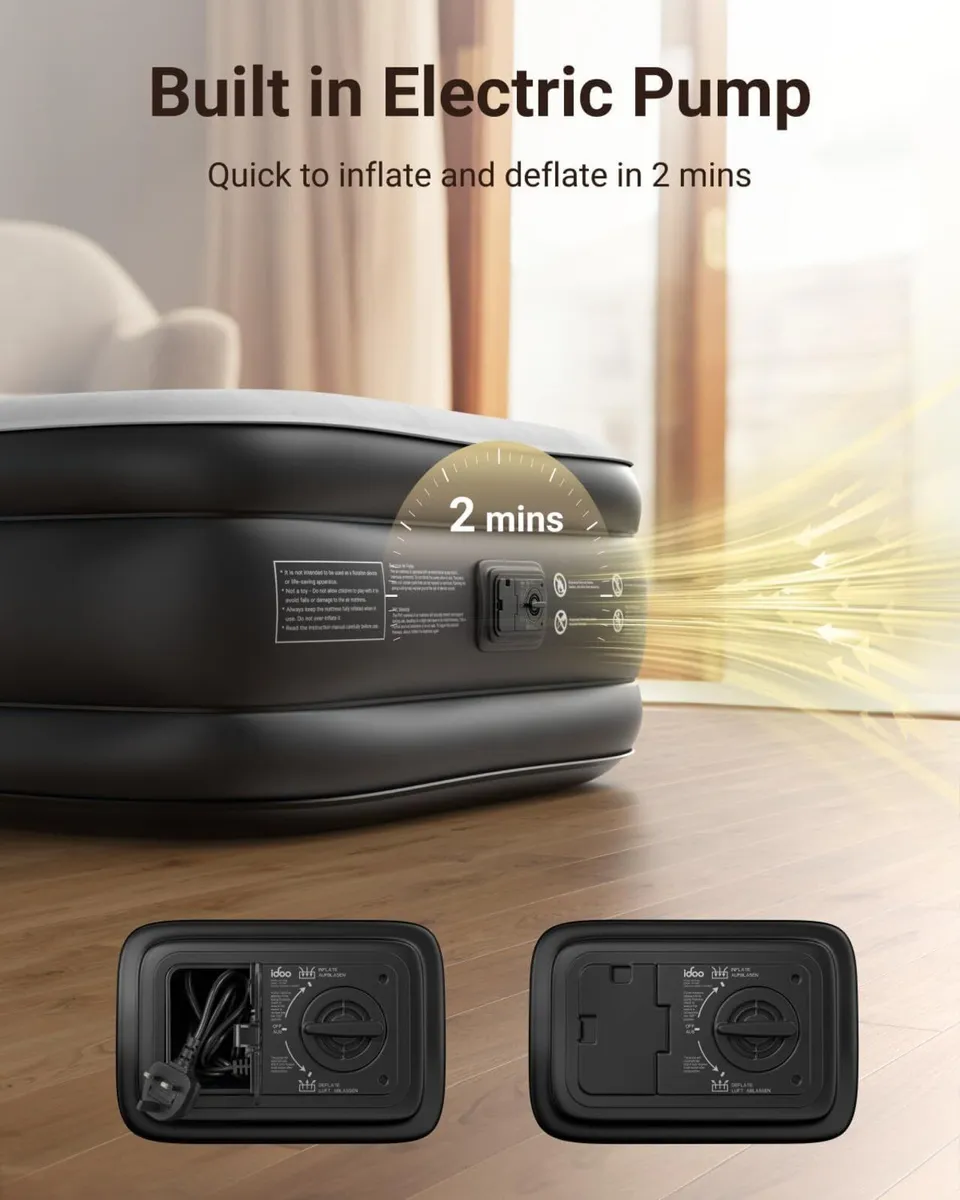 Inflatable Air Mattress Airbed with Built-In Pump - Image 4