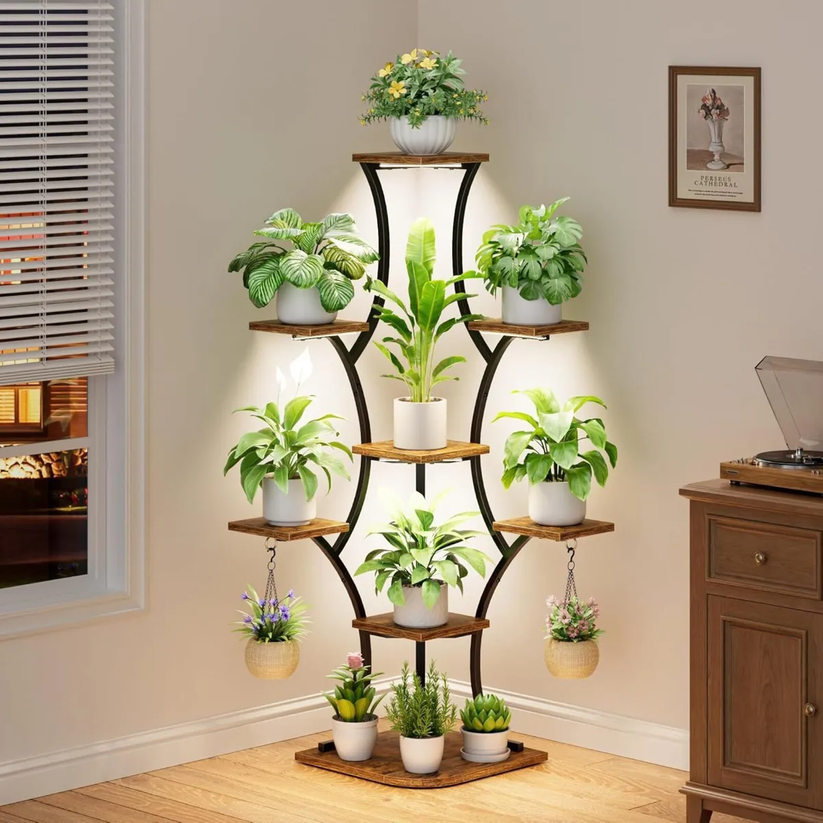 Corner Plant Stand with Grow Lights 52.7 - Image 2