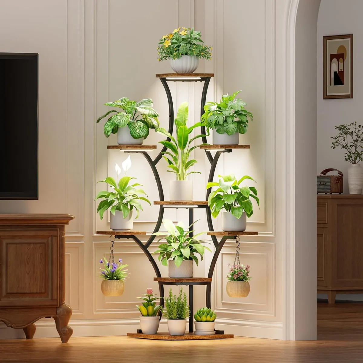 Corner Plant Stand with Grow Lights 52.7 - Image 4