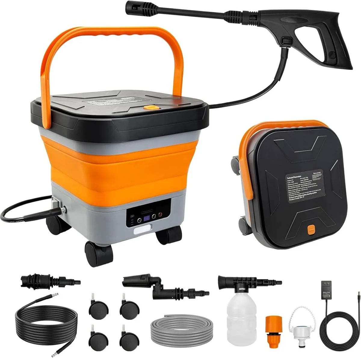 Cordless Pressure Washer with Foldable 3.4gal - Image 1
