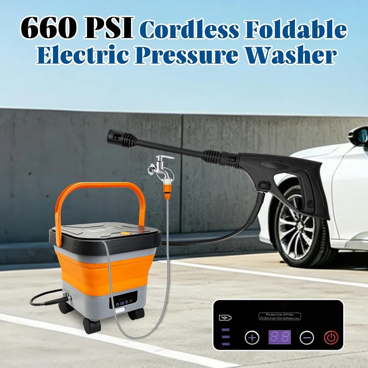 Cordless Pressure Washer with Foldable 3.4gal - Image 2