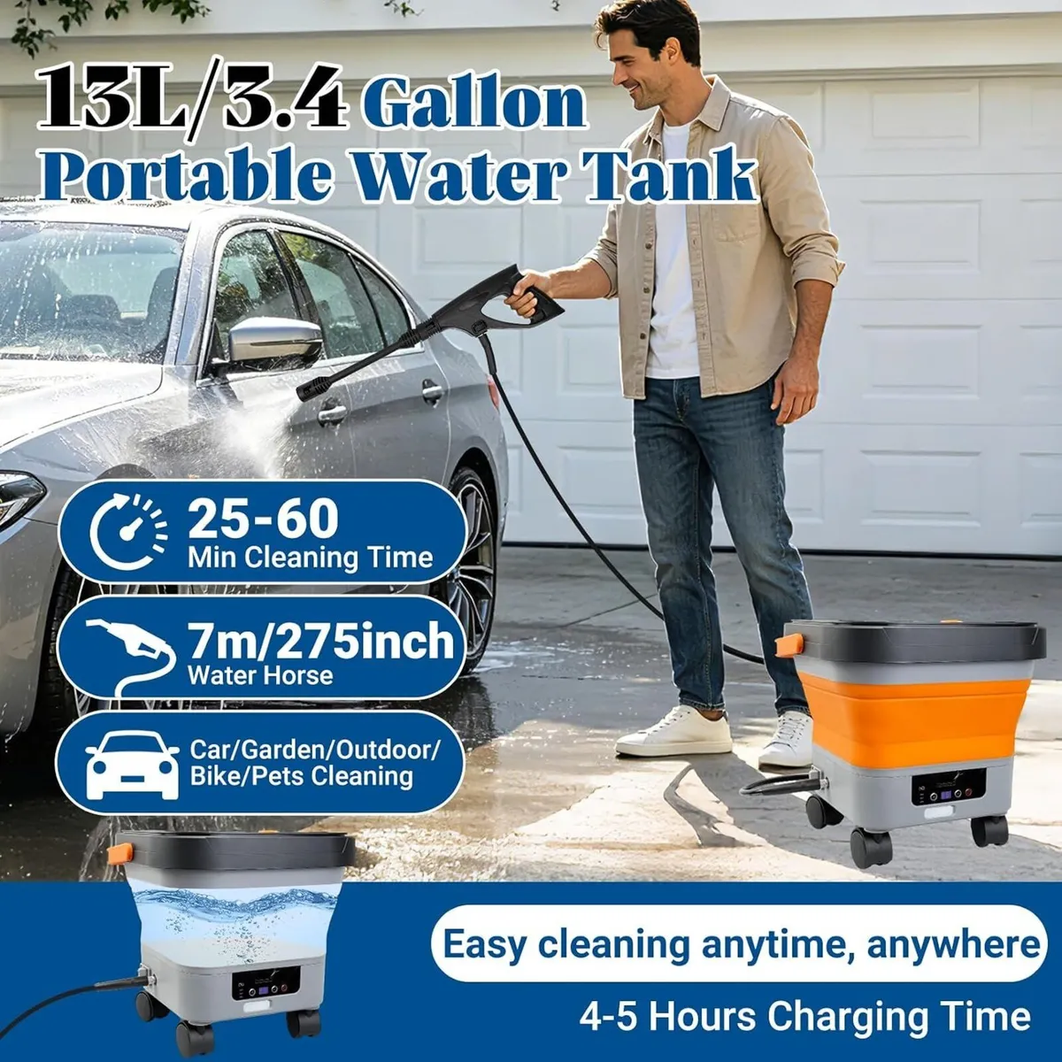 Cordless Pressure Washer with Foldable 3.4gal - Image 3