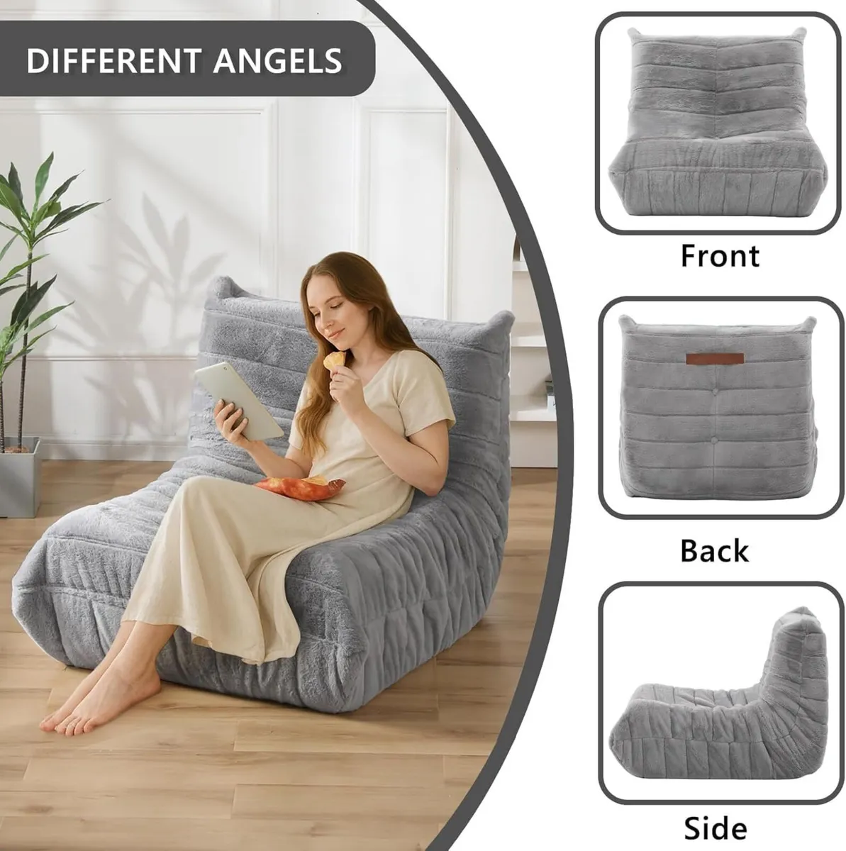 Bean Bag Chair W Filling Comfy Lounge Floor - Image 3
