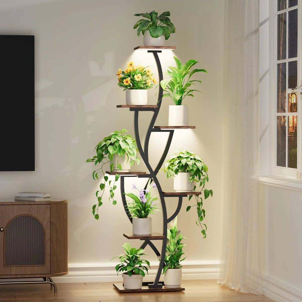 Plant Stand Indoor with Grow Lights 58" Corner - Image 1