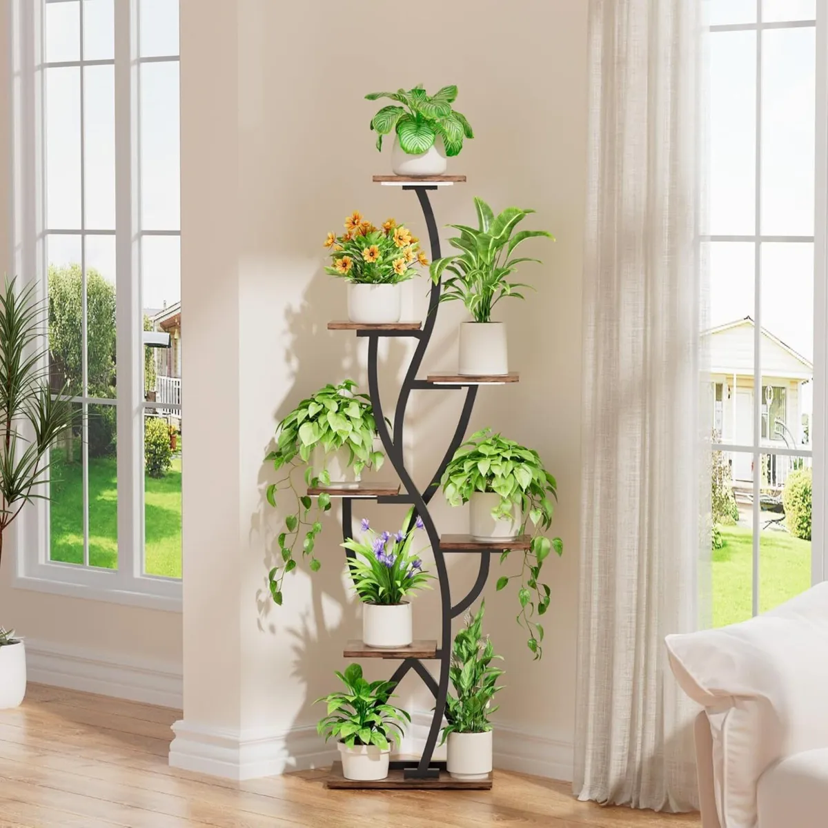 Plant Stand Indoor with Grow Lights 58" Corner - Image 3