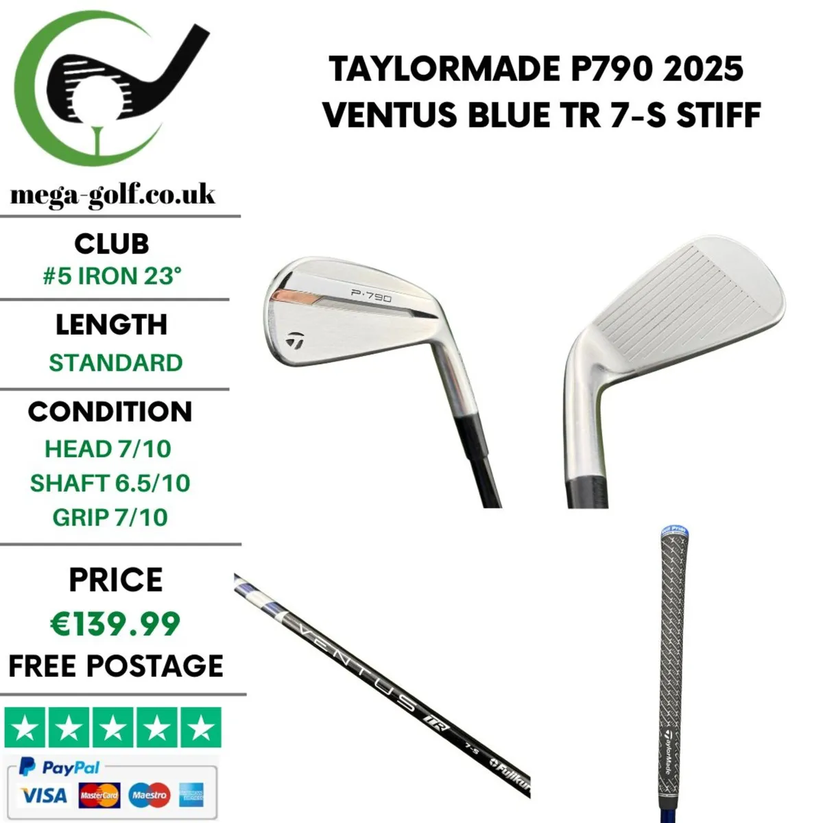 Taylormade P790 2025 #5 Iron 23° / Stiff - Image 1