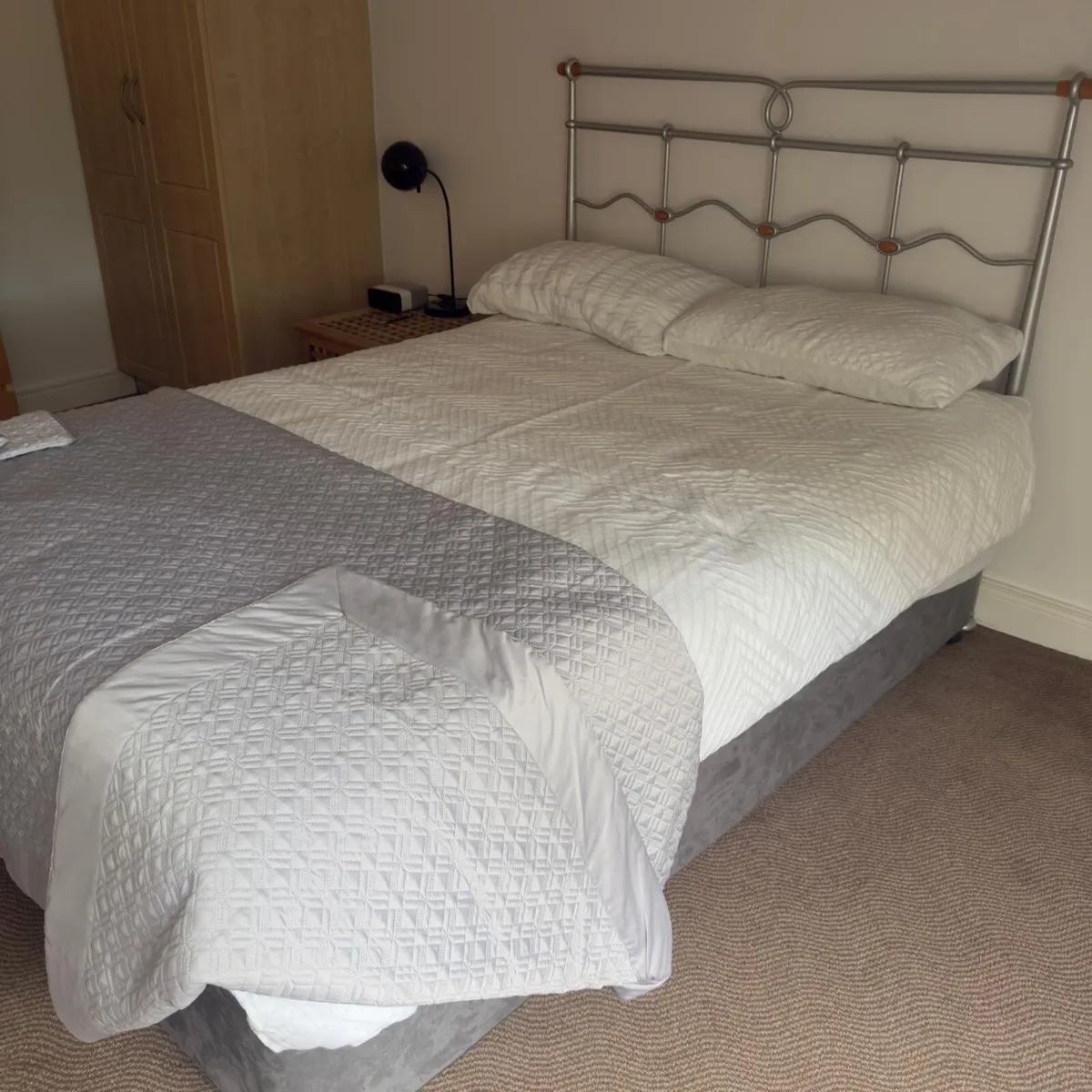 Double Bed Frame & Mattress – Good Condition