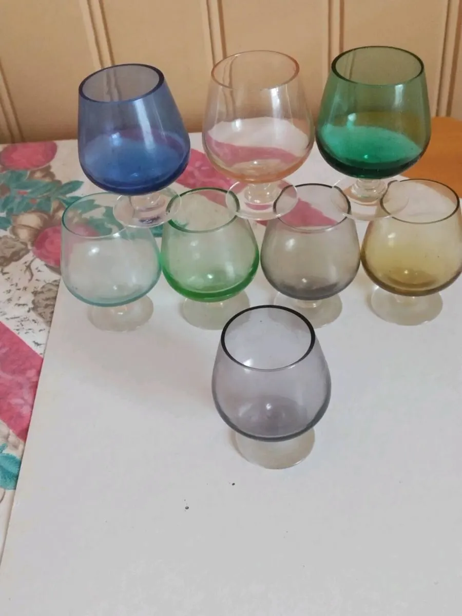 1950's set of miniature brandy snifter glasses - Image 1