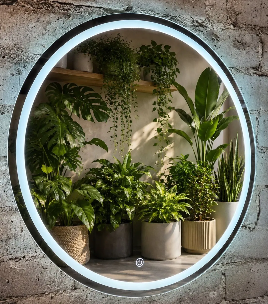 LED Bathroom Mirror Round 120cm Bluetooth Speakers - Image 1