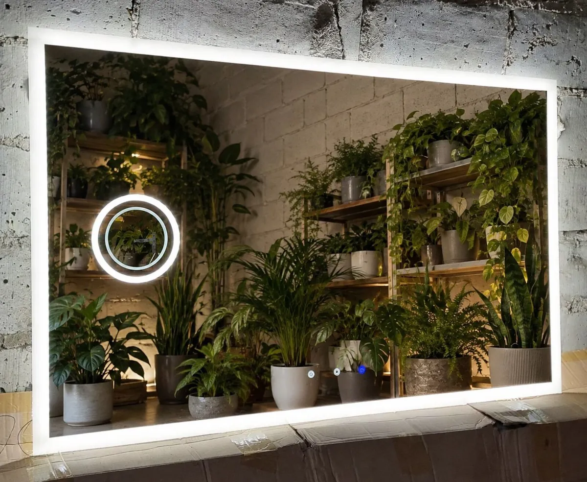 LED Bathroom Mirror W-Fi Weather Station Bluetooh - Image 1