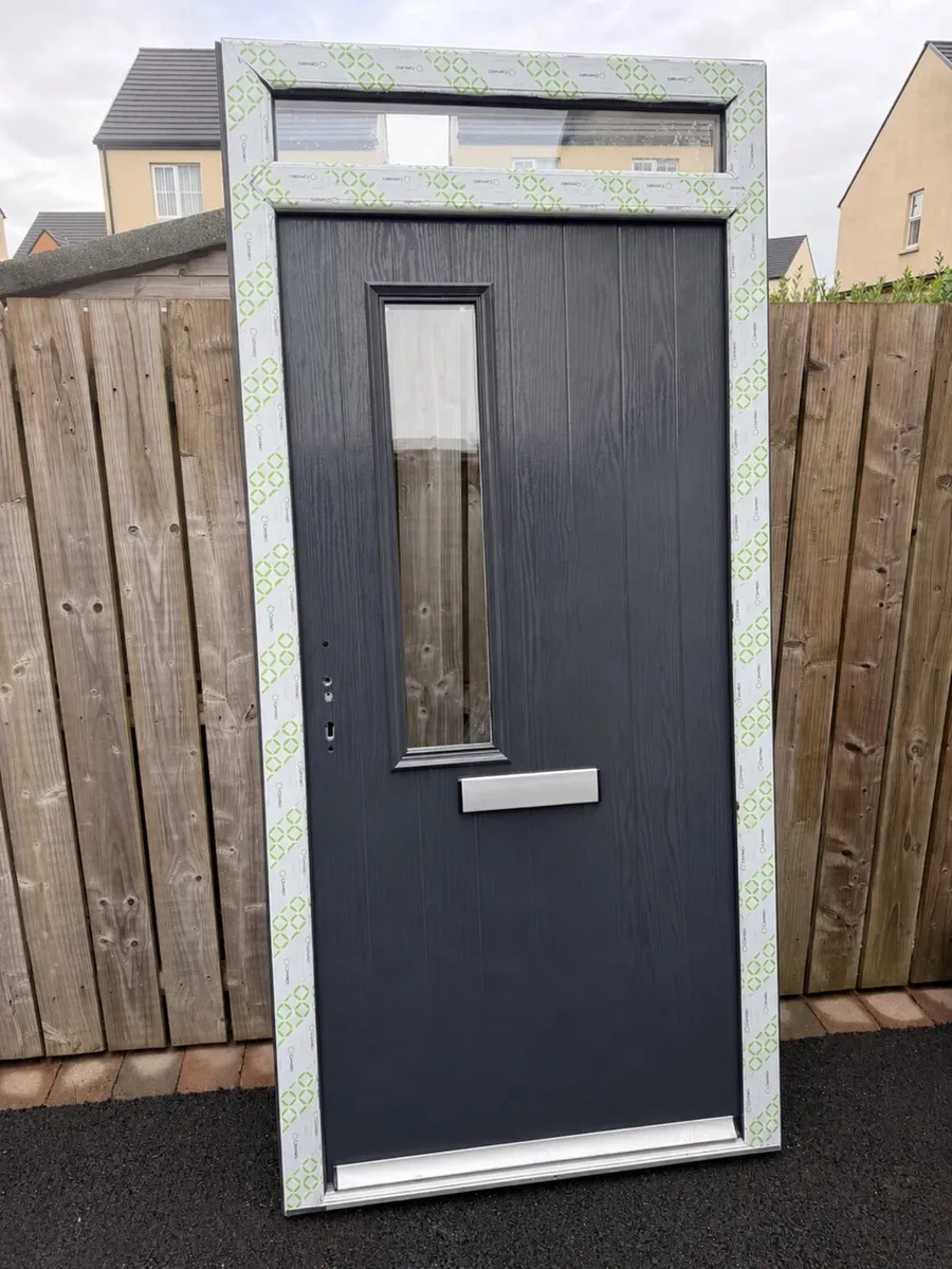 PVC COMPOSITE DOOR GREY ON WHITE BRAND NEW x3