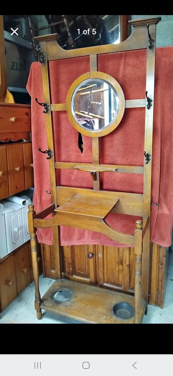 Antique oak stand