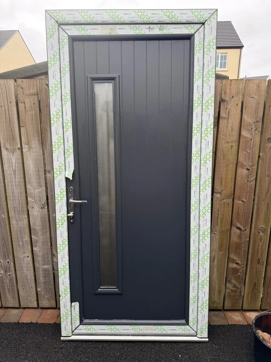 PVC door grey brand new single double door patio